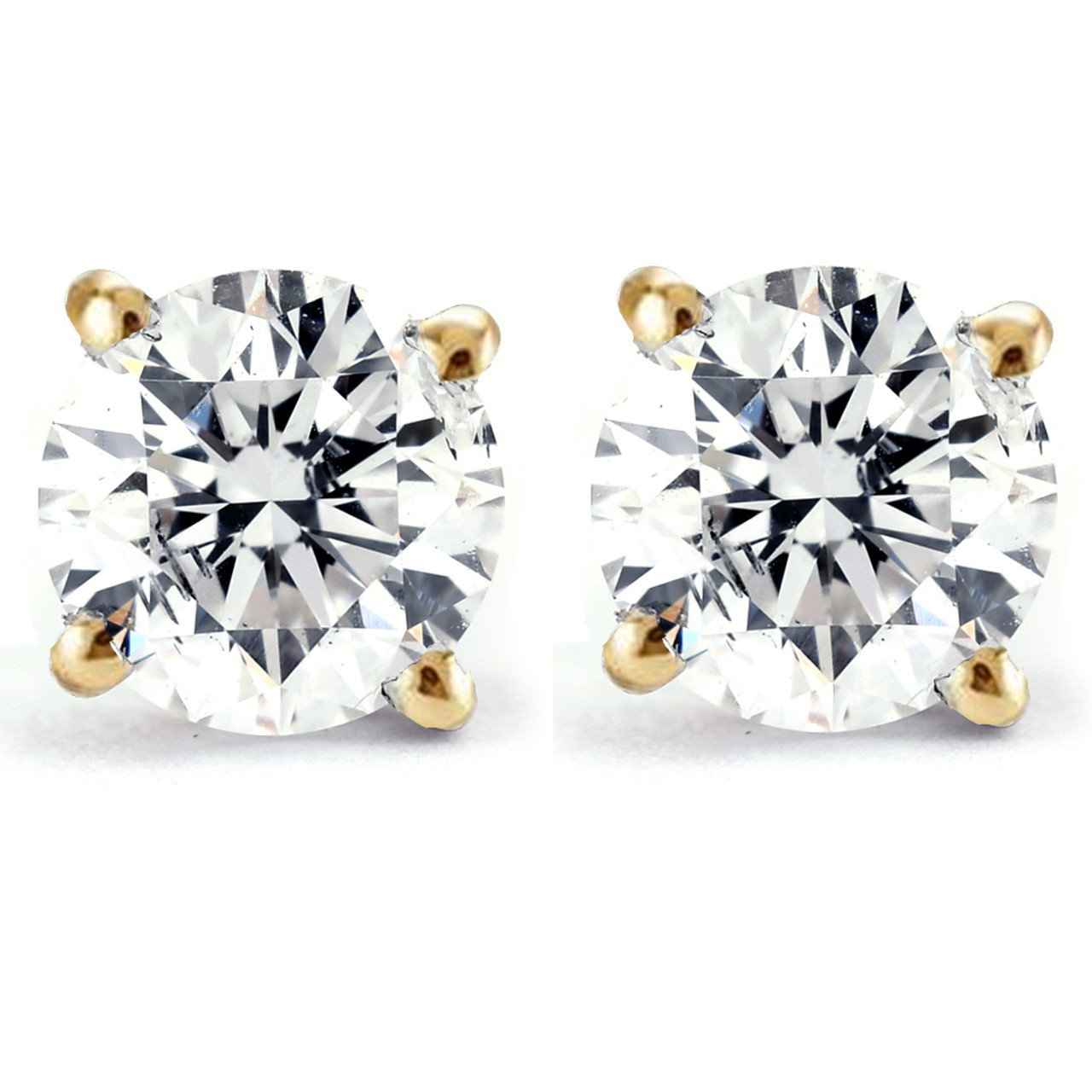 Diamond Earrings 1 ct tw Round-cut 14K White Gold (I/I2)
