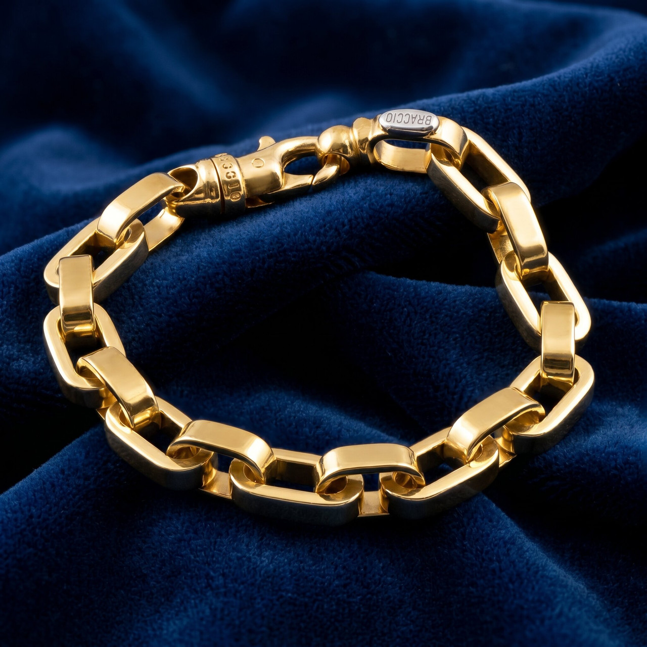 Men's Fisher 14k Gold (70gram) or Platinum (99gram) 9.5mm Link Bracelet 9.5"