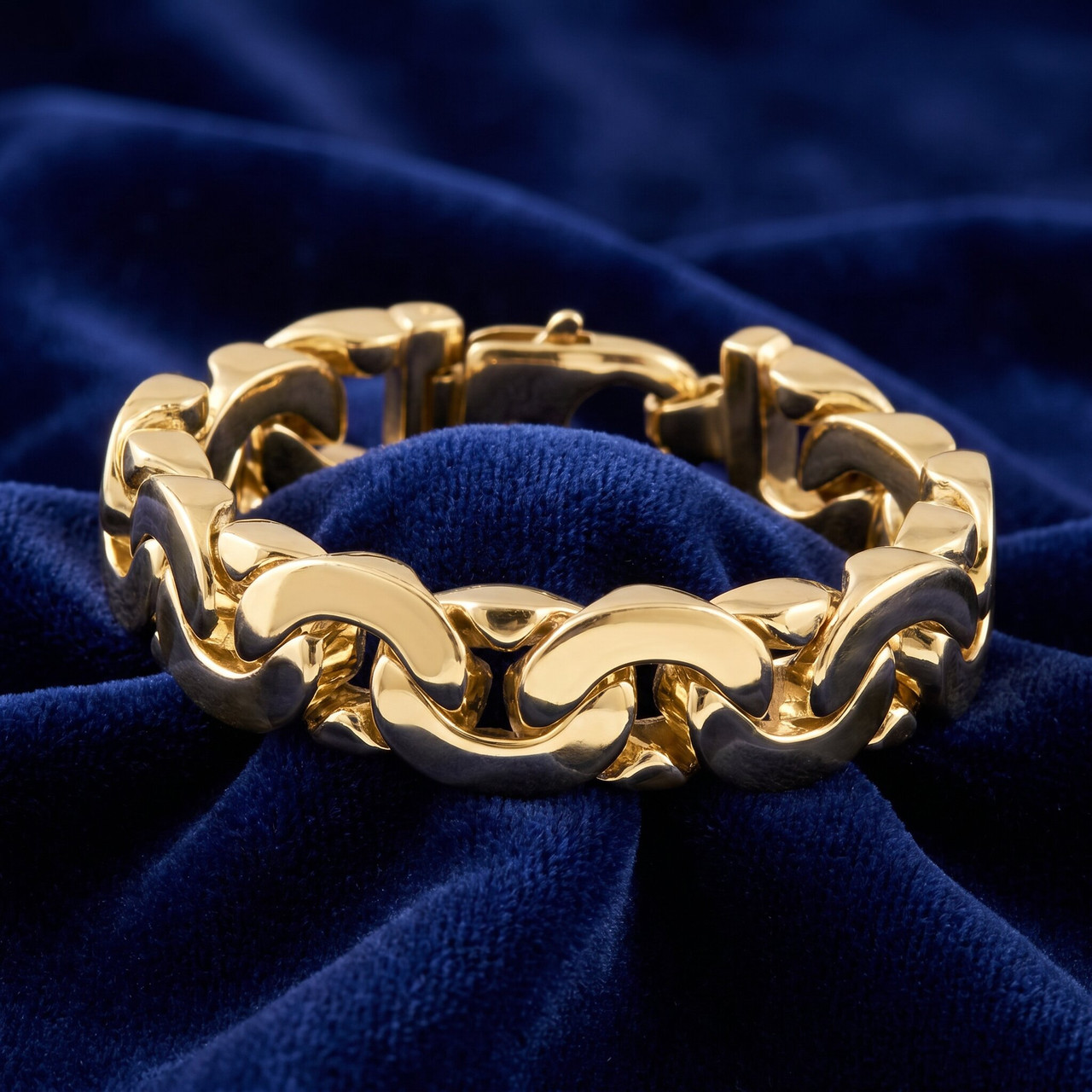 Men's Heavy Mariner 14k Gold (206gram) or Platinum (331gram) 16.5mm Link Bracelet 9.5"