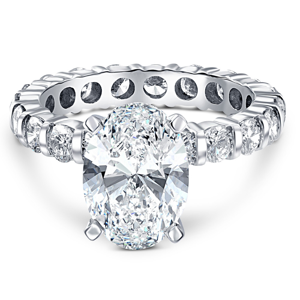 5 Ct TW Oval Diamond Eternity Engagement Ring 14k White Gold Lab Grown (, VS)
