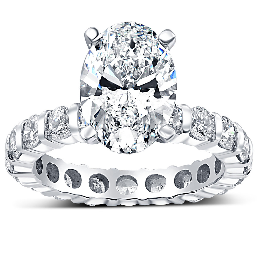 5 Ct TW Oval Diamond Eternity Engagement Ring 14k White Gold Lab Grown (, VS)
