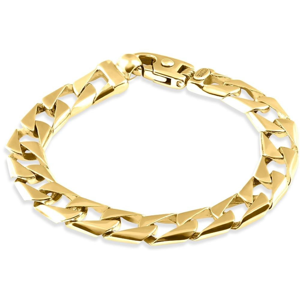 Men's Wide Square Curb 14k Gold (46gram) or Platinum (74gram) 10.5
