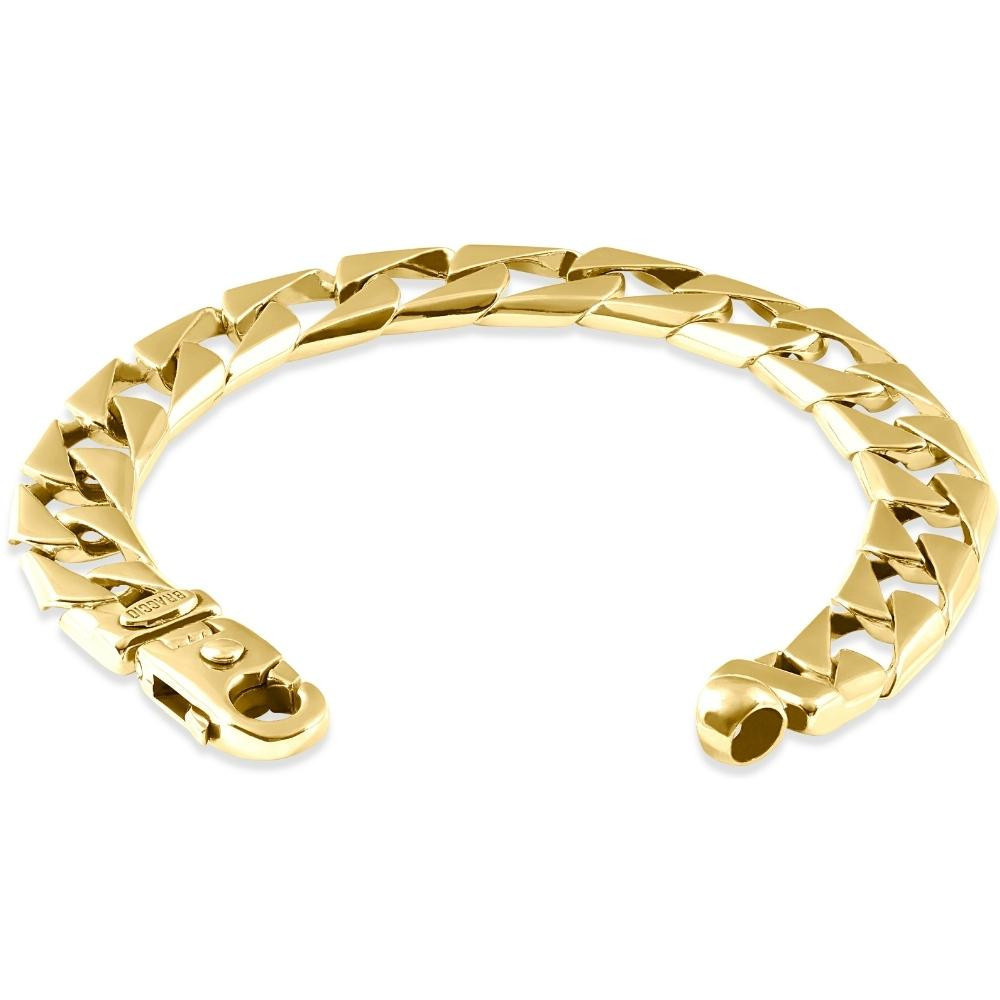 Men's Wide Square Curb 14k Gold (46gram) or Platinum (74gram) 10.5