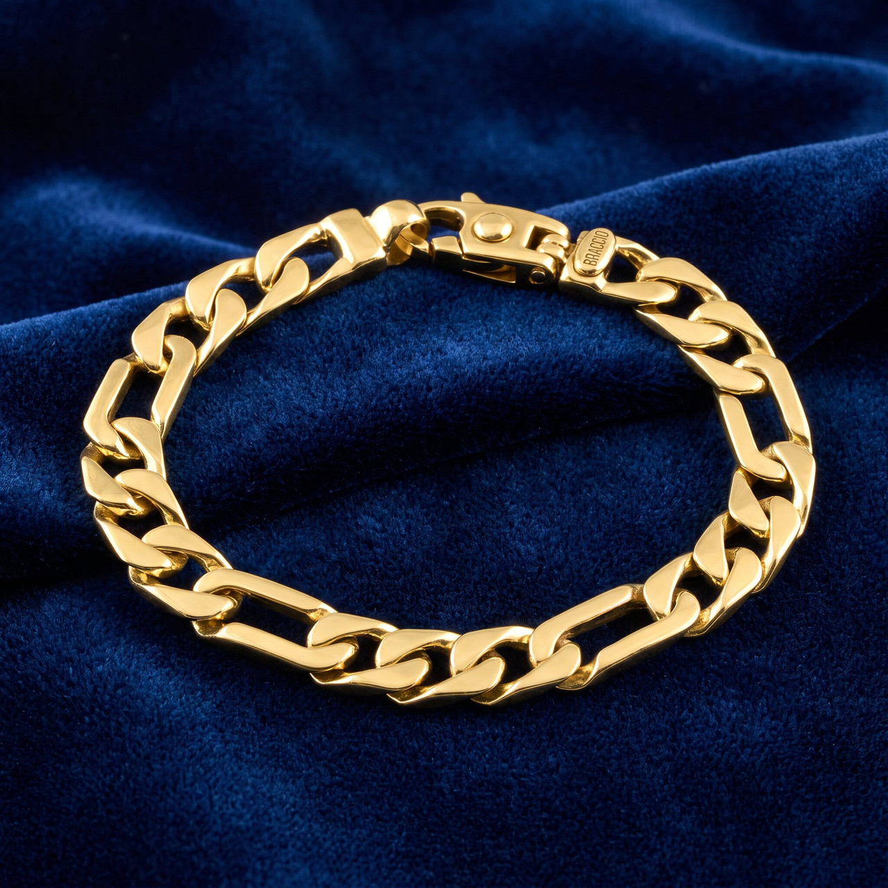 Men's Figaro 14k Gold (33gram) or Platinum (54gram) 8.5mm Link