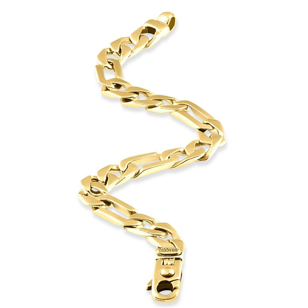 Men's Figaro 14k Gold (33gram) or Platinum (54gram) 8.5mm Link Bracelet 8.25"