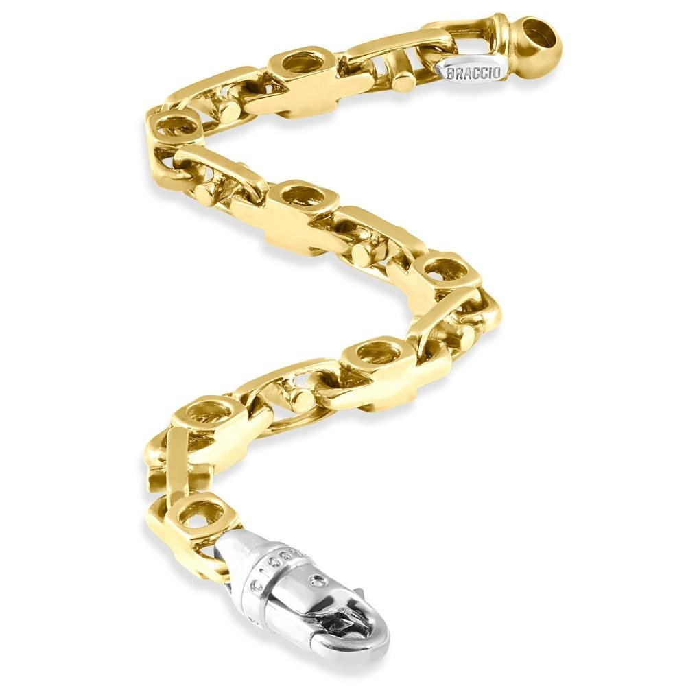 Men's Designer Mariner 14k Gold (41gram) or Platinum (66gram) 7mm Link Bracelet 8"