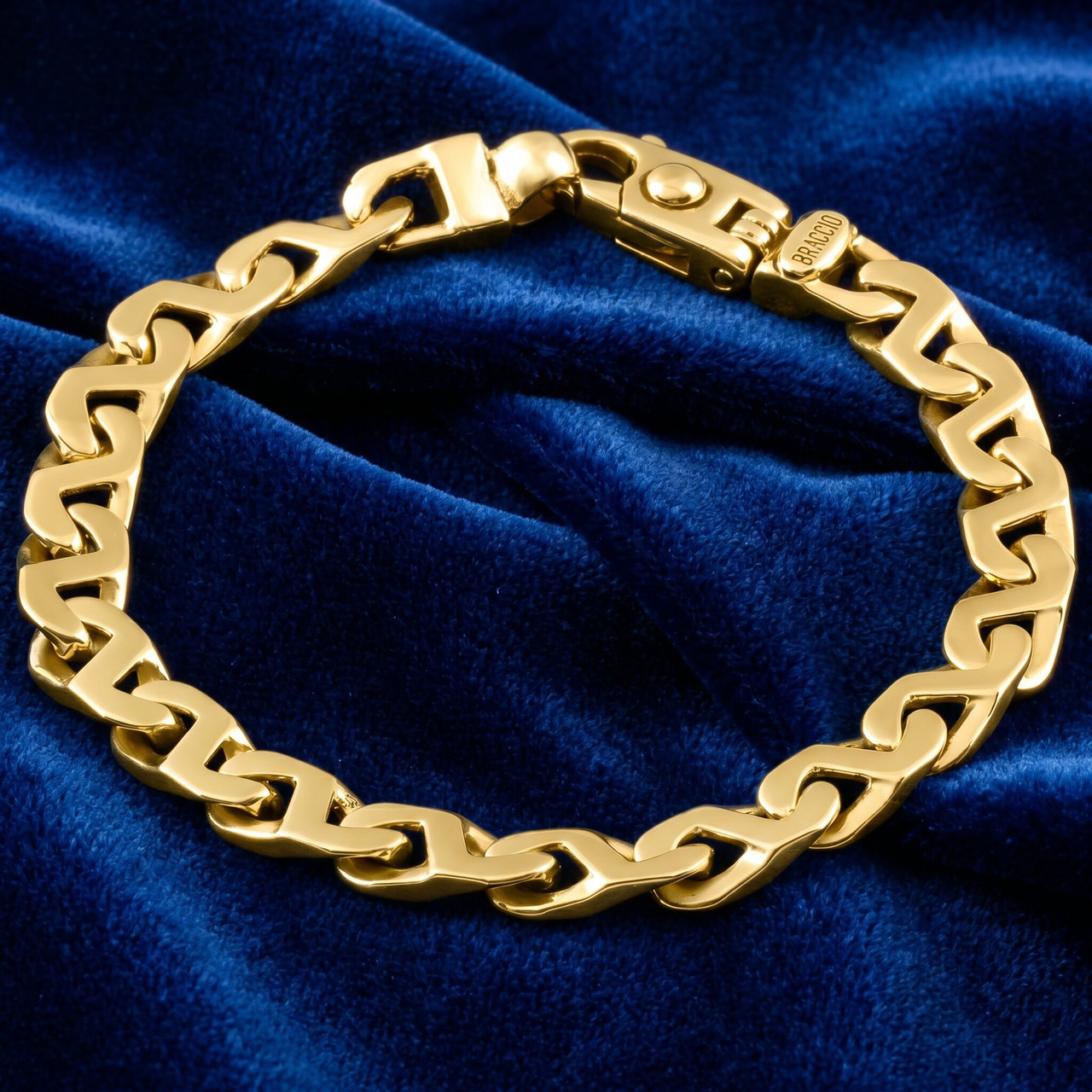 Men's 14k Gold (30gram) or Platinum (48gram) 7.5mm Link Bracelet 8"