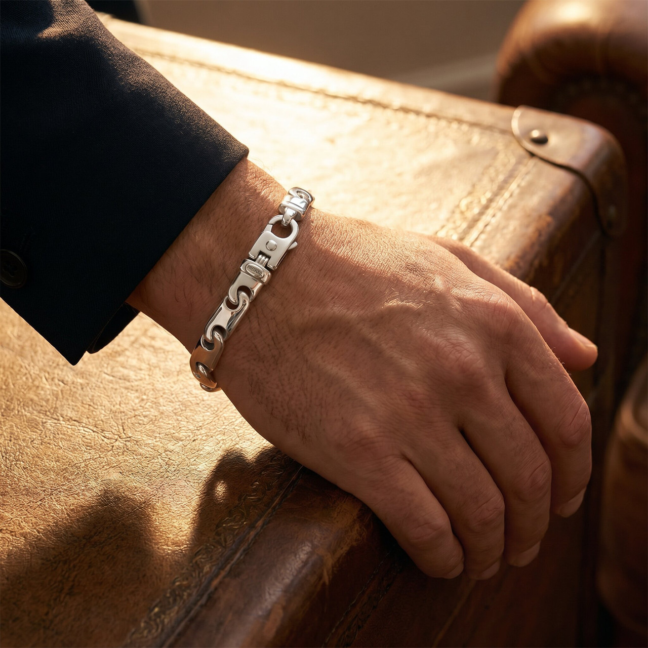 Men's 14k Gold (55gram) or Platinum (88gram) Link Bracelet 8.5"