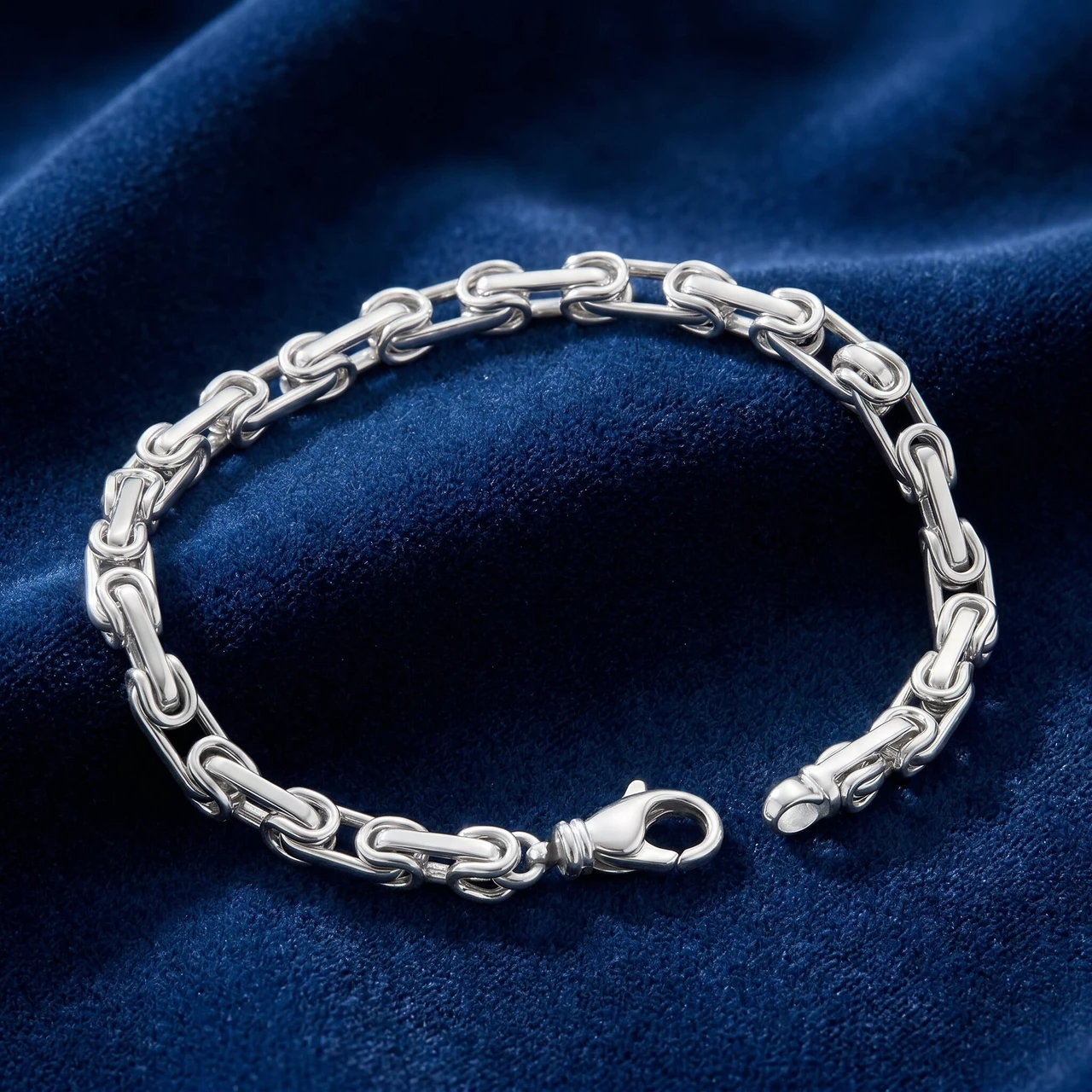 Men's 14k Gold (41gram) or Platinum (66gram) Link Byzantine Bracelet 8.5"