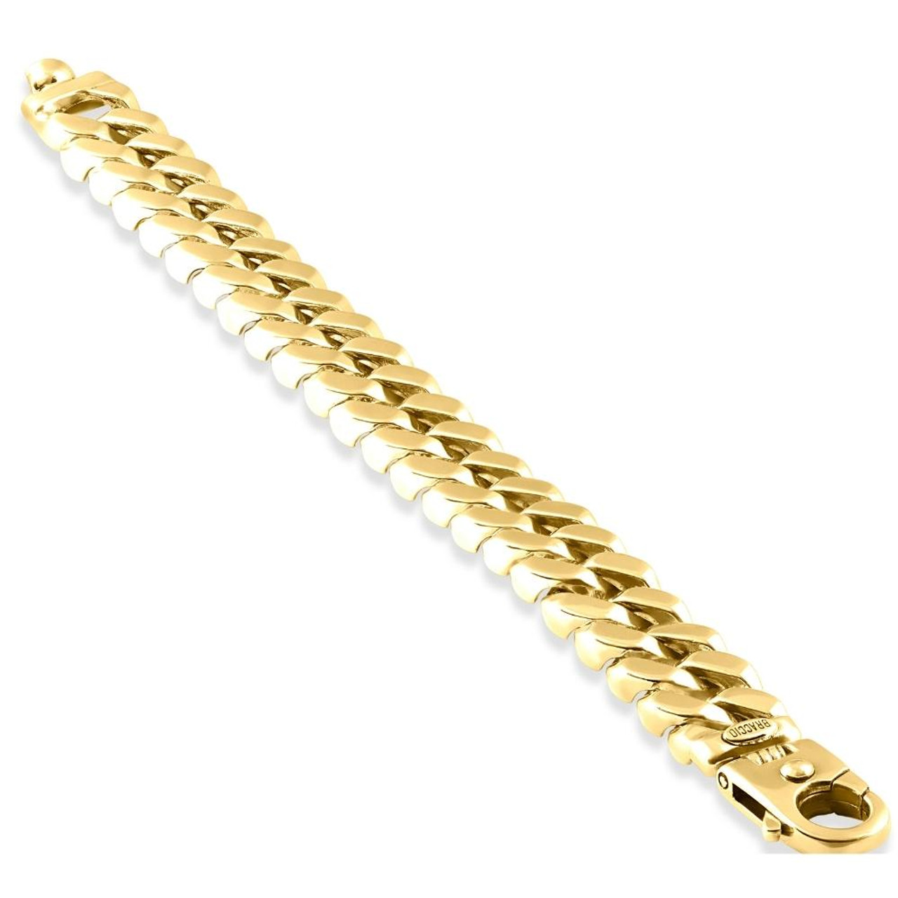 Men's Designed 14K Gold (115gram) or Platinum (186gram) 14.5mm Bracelet 8.75