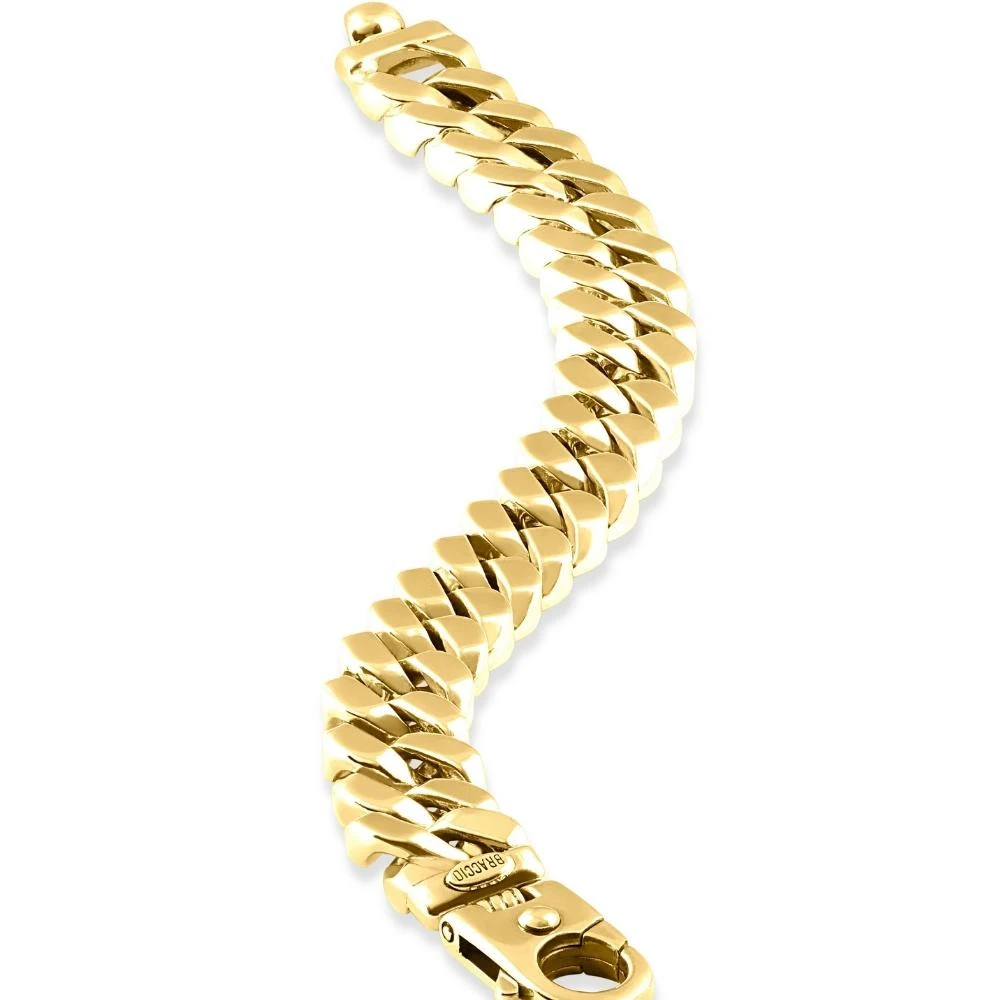 Men's Heavy Cuban 14k Gold (115gram) or Platinum (186gram) 14.5mm Link Bracelet 8.75"