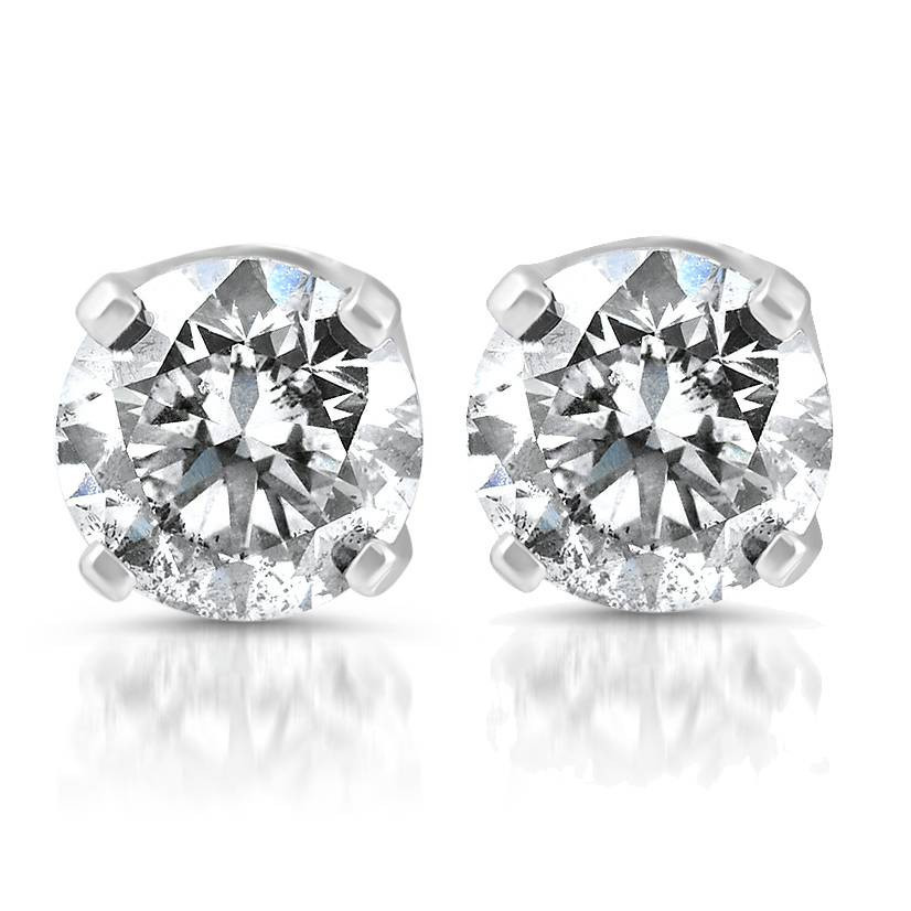 1/4ct Diamond Stud Earrings 14K White Gold (G-H, SI)
