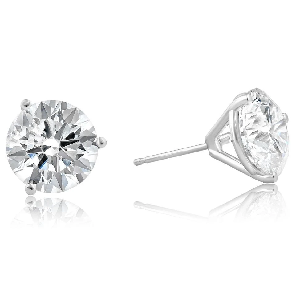 3.20 Ct TW 14k White Gold Lab Grown Round-Cut Diamond Martini Studs (F-G, VS)