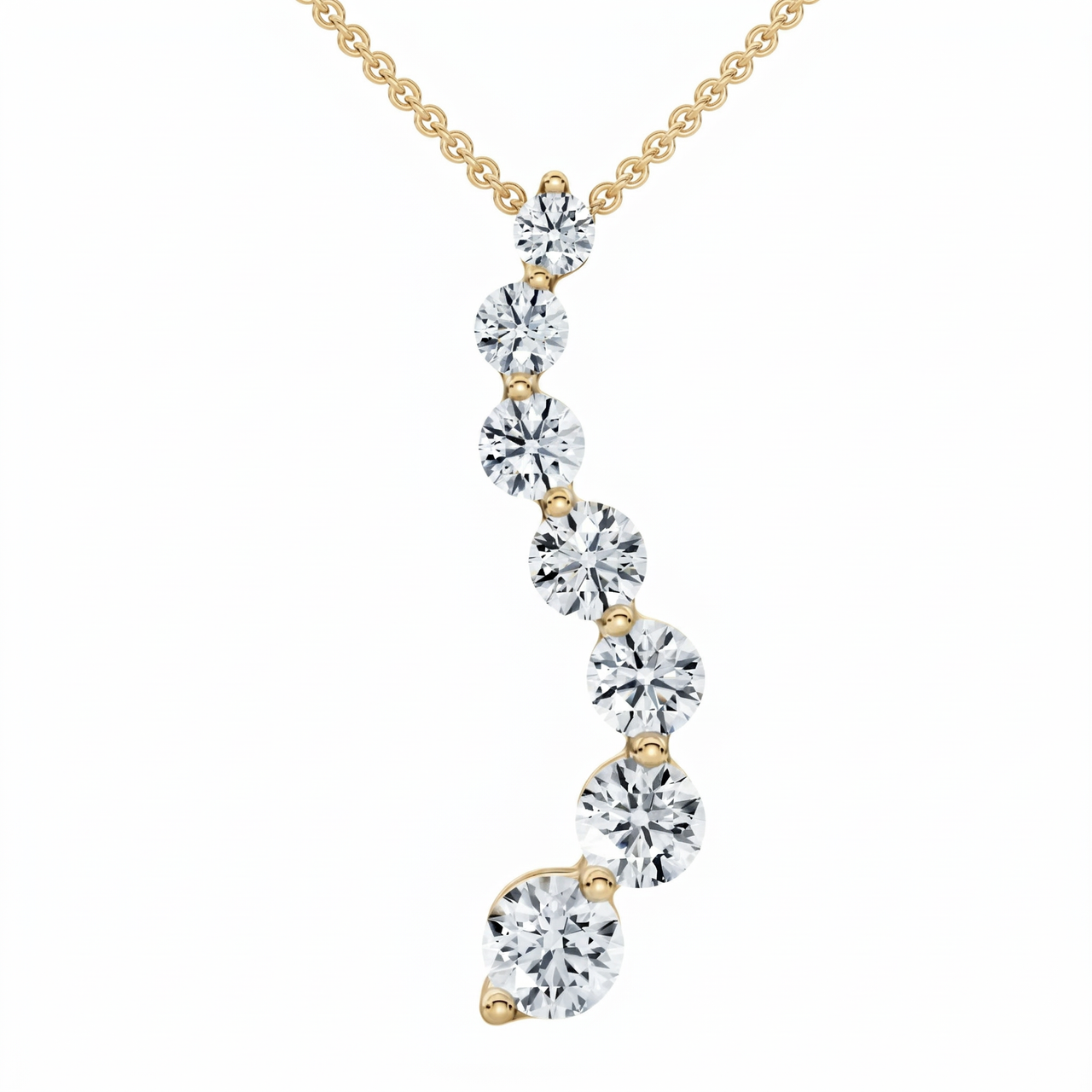 2ct Diamond Journey Pendant 14K Yellow Gold (G-H, I1)