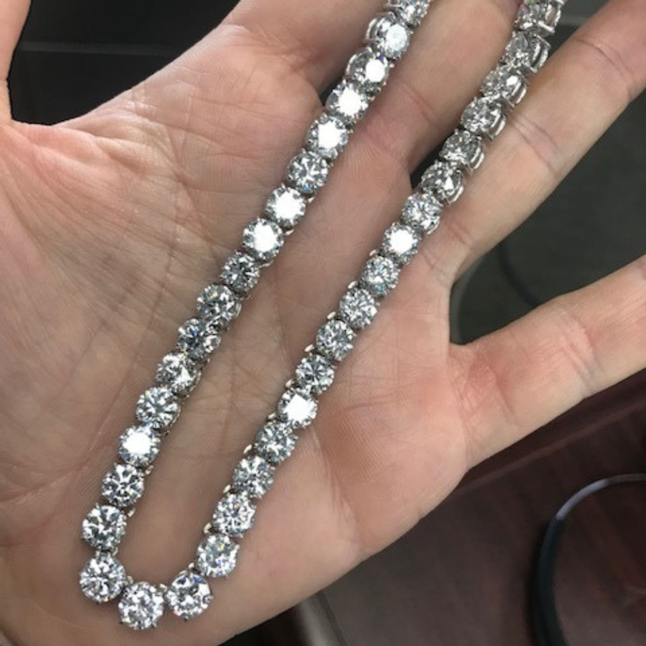 7.35 Ct Diamond Tennis Necklace, 17 Inch 3 Prong Diamond Tennis Necklace,  14K Gold Lab Grown Diamond Necklace, Beautiful White Diamonds - Etsy