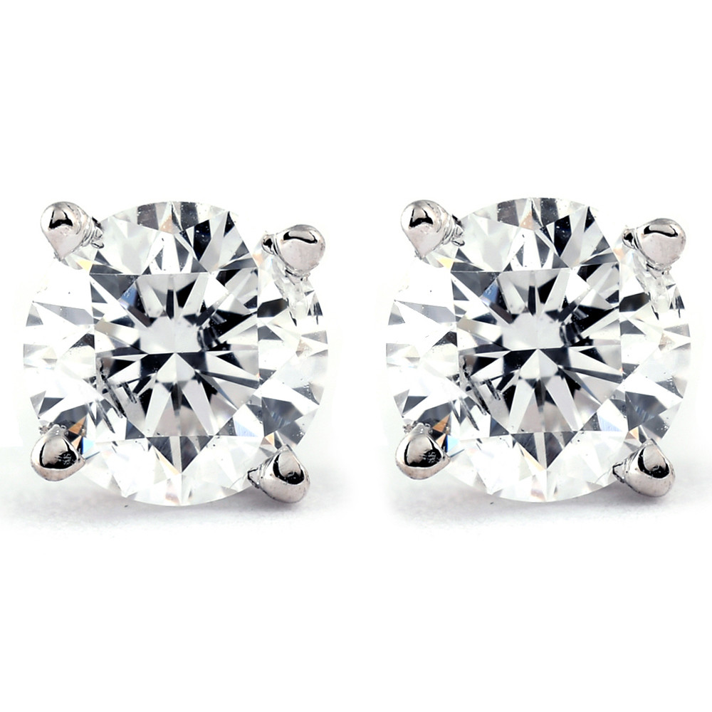 Platinum 1/2ct Diamond Studs Screw Back Lab Grown (F-G, VVS)