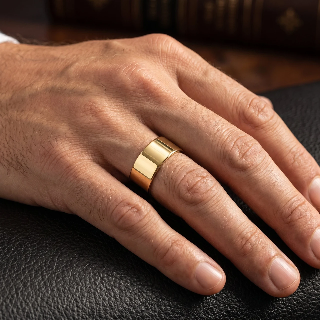 10mm Flat High Polished Wedding Band 10K Yellow Gold
