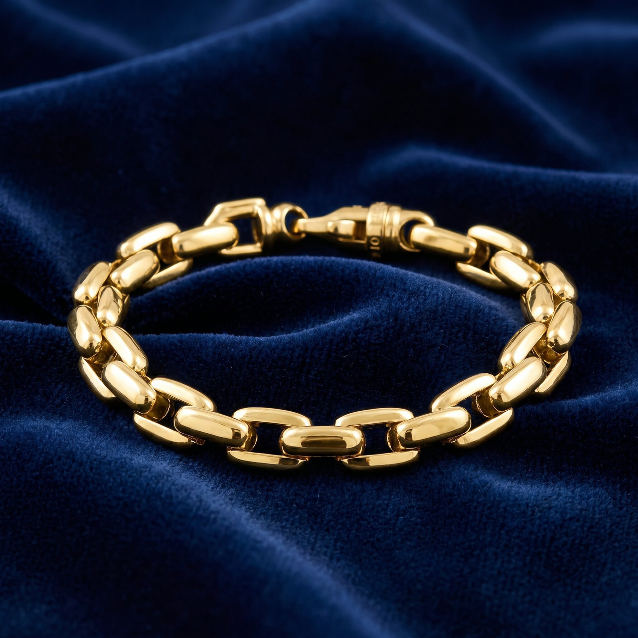 Men's Wide Round Link 14k Gold (56gram) or Platinum (90gram) 9mm