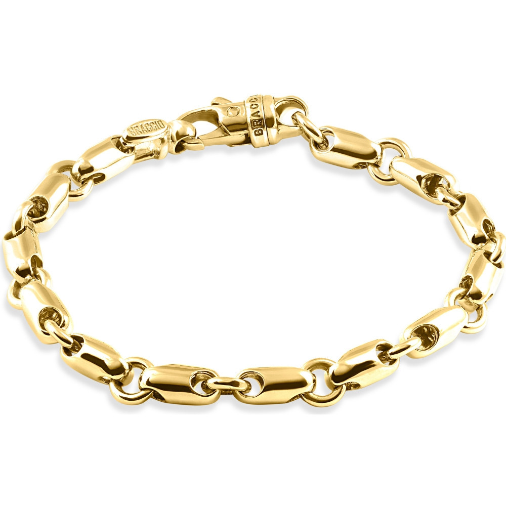 Men's Rounded Seed 14k Gold (42gram) or Platinum (68gram) 7mm Link Bracelet 8.5"