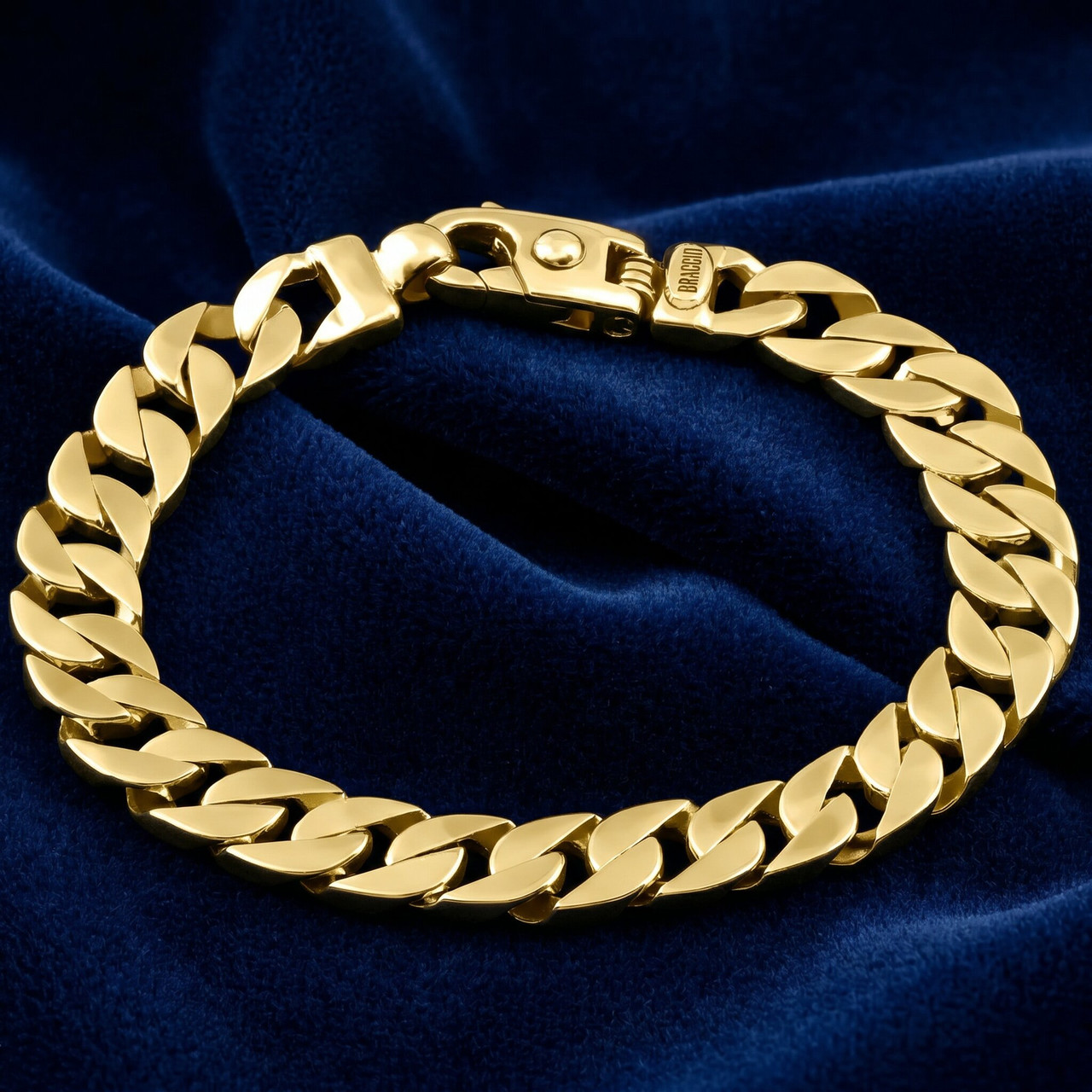 Men's Curb 14k Gold (49gram) or Platinum (79gram) 10mm Link Bracelet 8.5