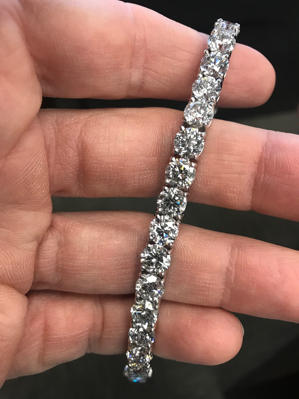26.94Ct TW Round Diamond 7" Tennis Bracelet 14k White Gold Lab Grown (G-H, SI)