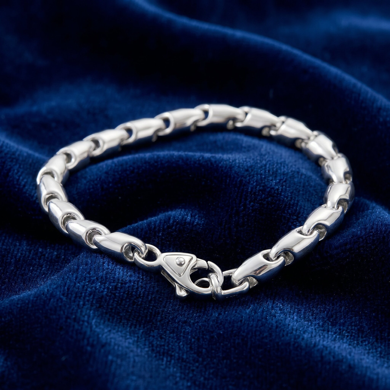 Men's Rounded Seed Link 14k Gold (48gram) or Platinum (78gram) Bracelet 8.5"
