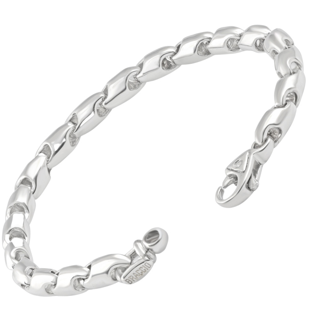 Men's Rounded Seed Link 14k Gold (48gram) or Platinum (78gram) Bracelet 8.5"