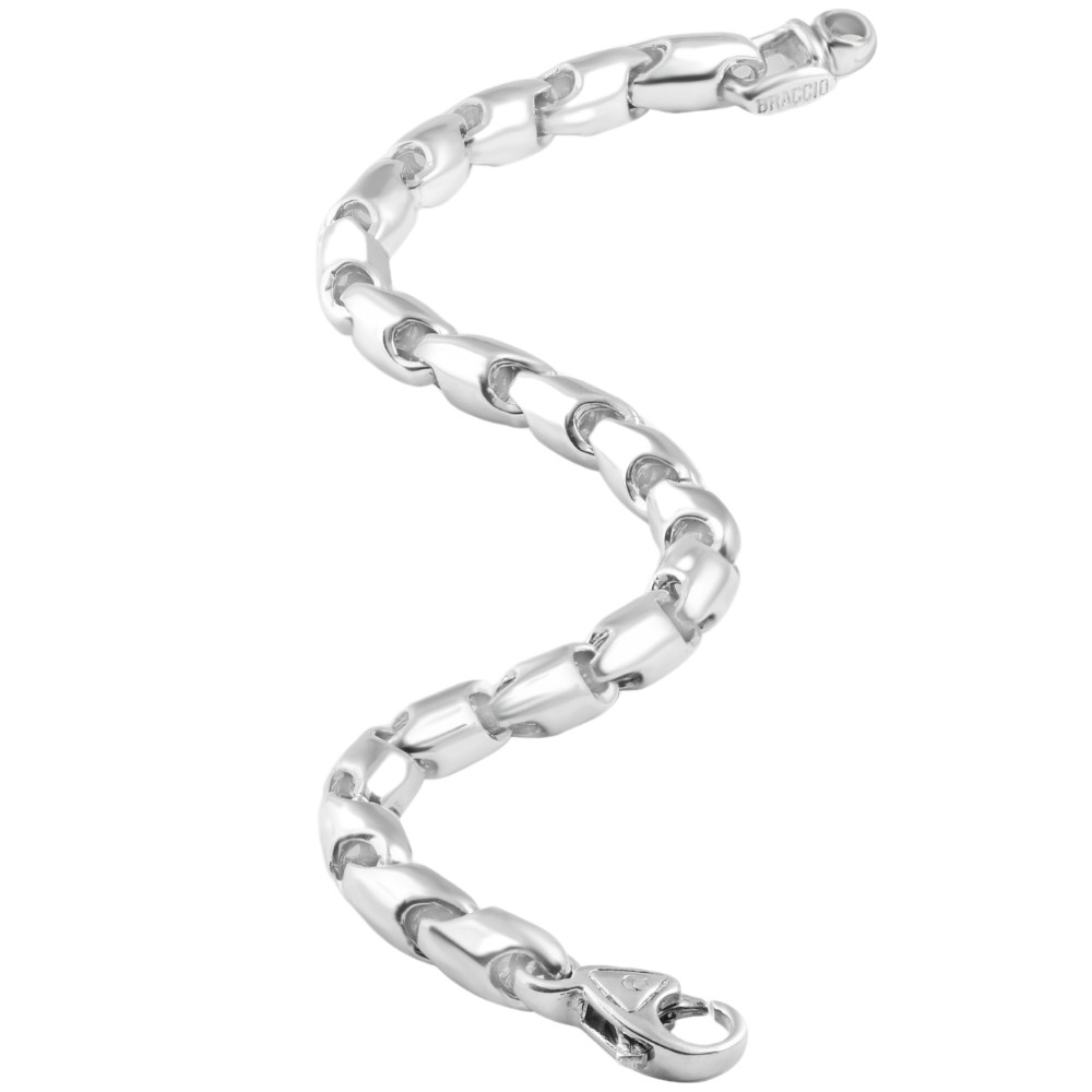 Men's Rounded Seed Link 14k Gold (48gram) or Platinum (78gram) Bracelet 8.5"
