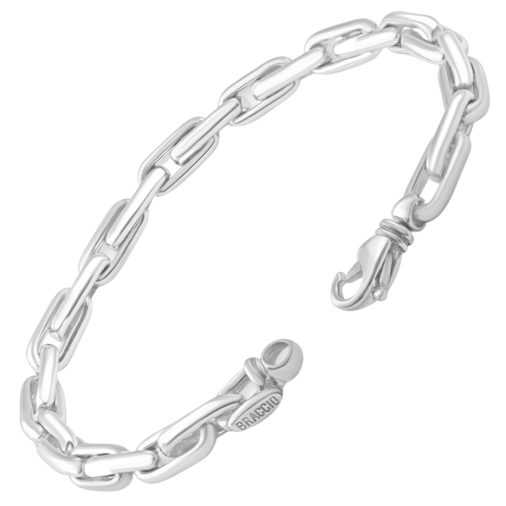 Men's Long Round Link 14k Gold (40gram) or Platinum (65gram) Bracelet 8.5"