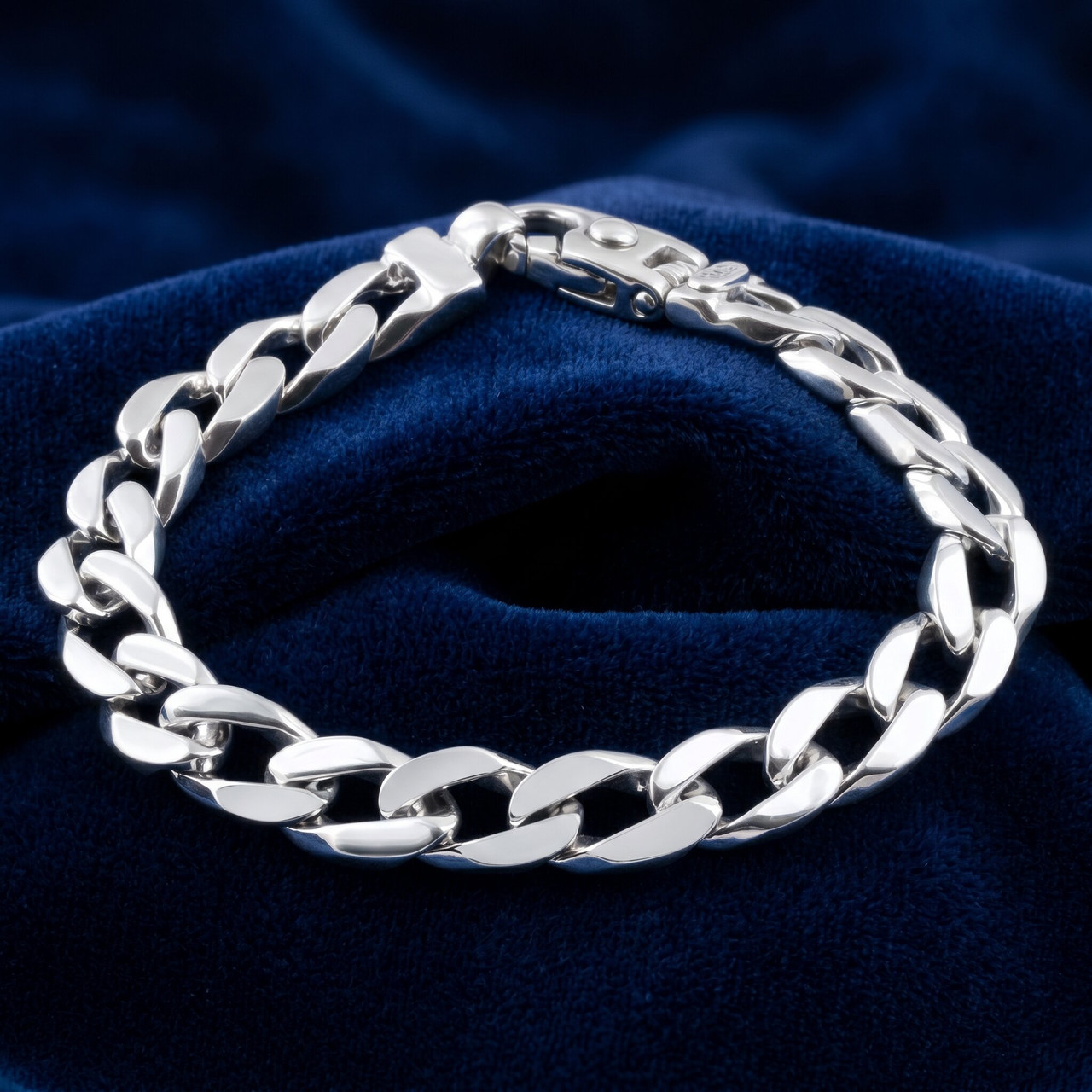 Men's Curb Link 14k Gold (50gram) or Platinum (80gram) 9.5mm Bracelet 8.5"