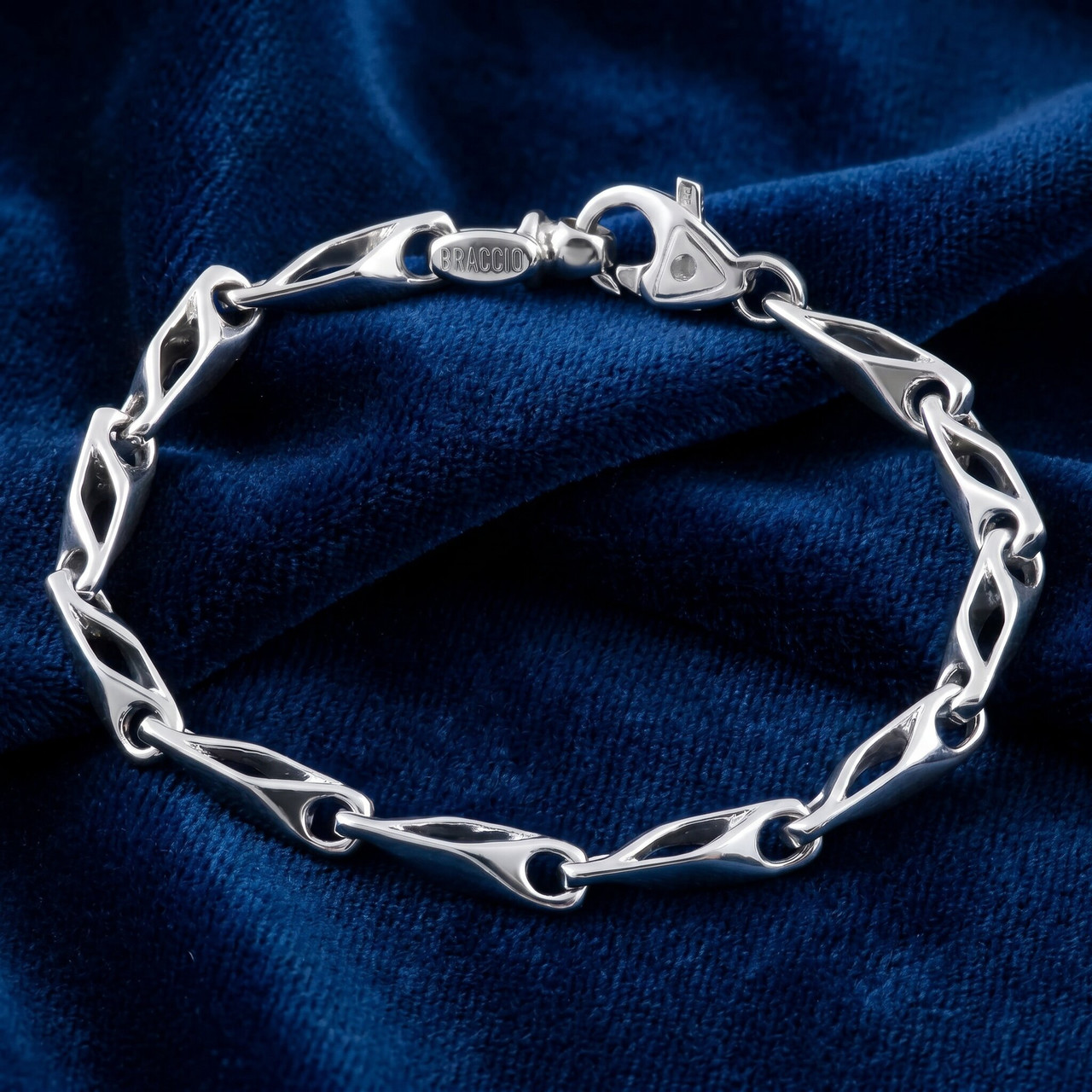 Men's Link 14k Gold (27gram) or Platinum (43gram) 5mm Bracelet 8.5"