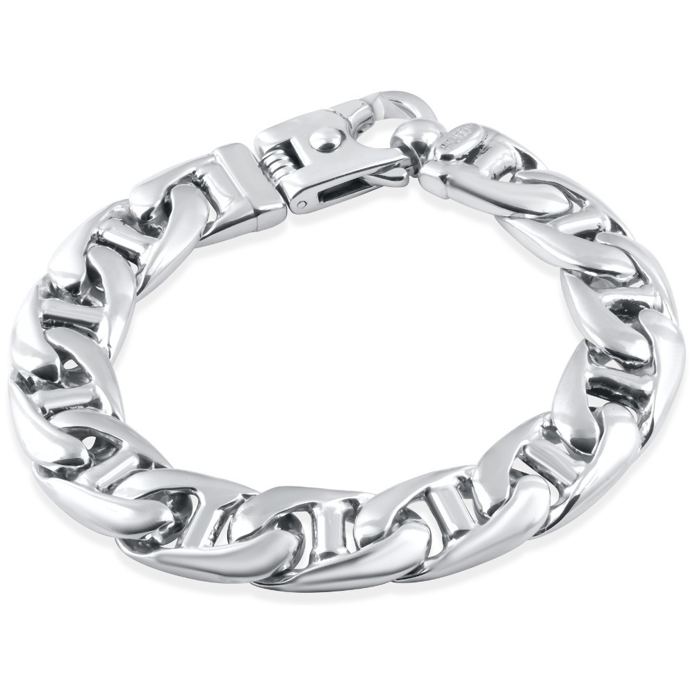 Men's Link 14k Gold (113gram) or Platinum (183gram) 13.5mm Bracelet 9"