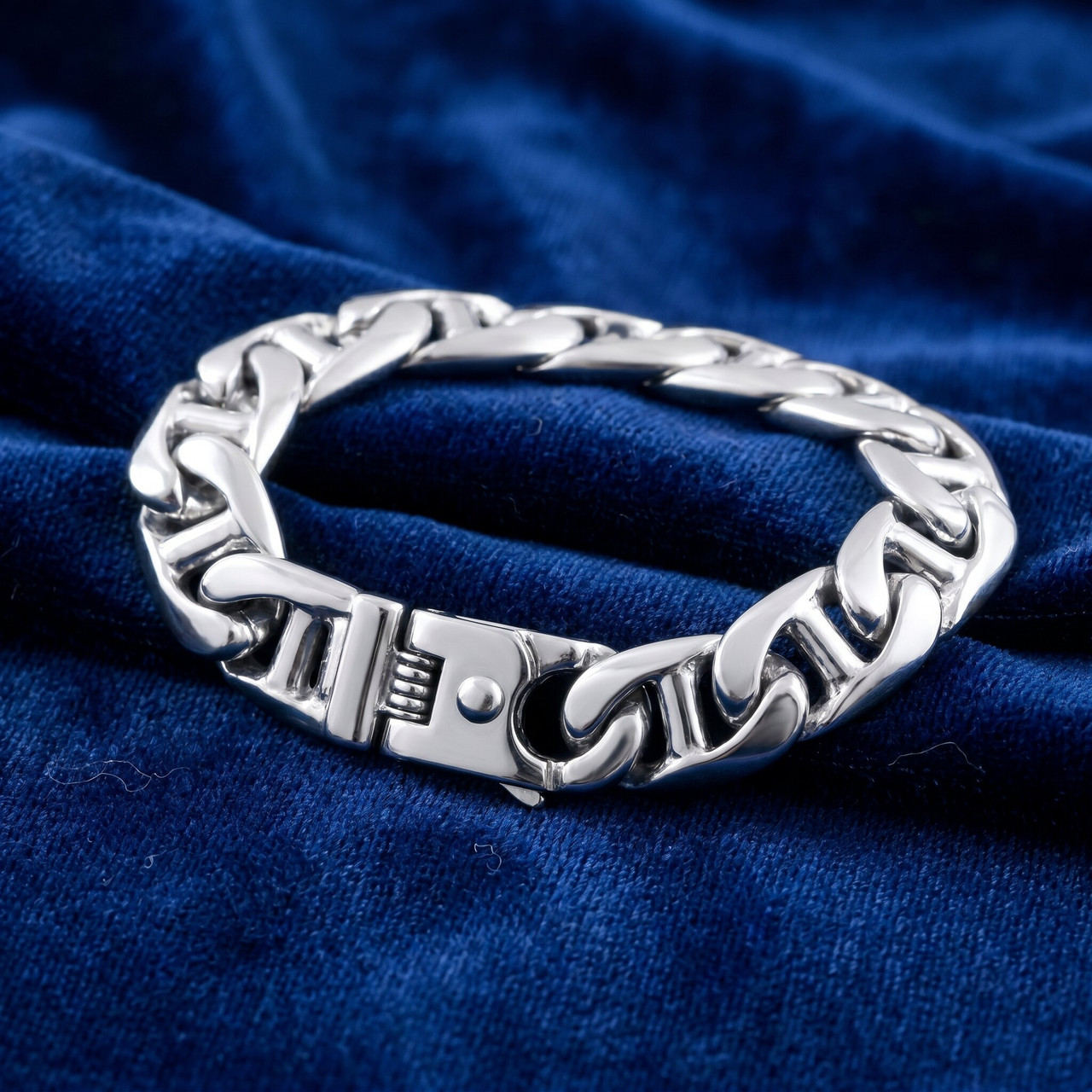 Men's Link 14k Gold (113gram) or Platinum (183gram) 13.5mm Bracelet 9"
