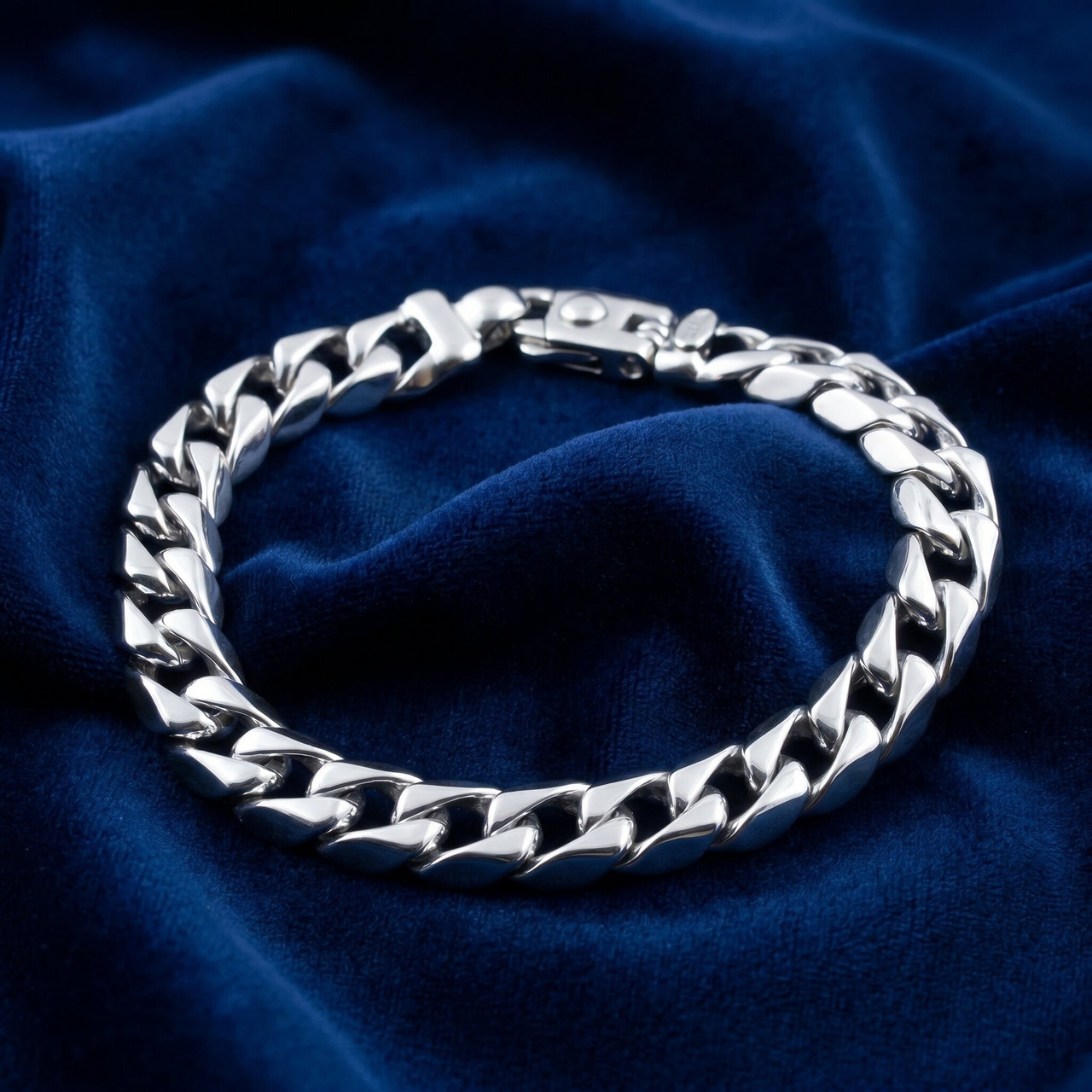 Men's Curb Link 14k Gold (46gram) or Platinum (74gram) 9.5mm Bracelet 8"