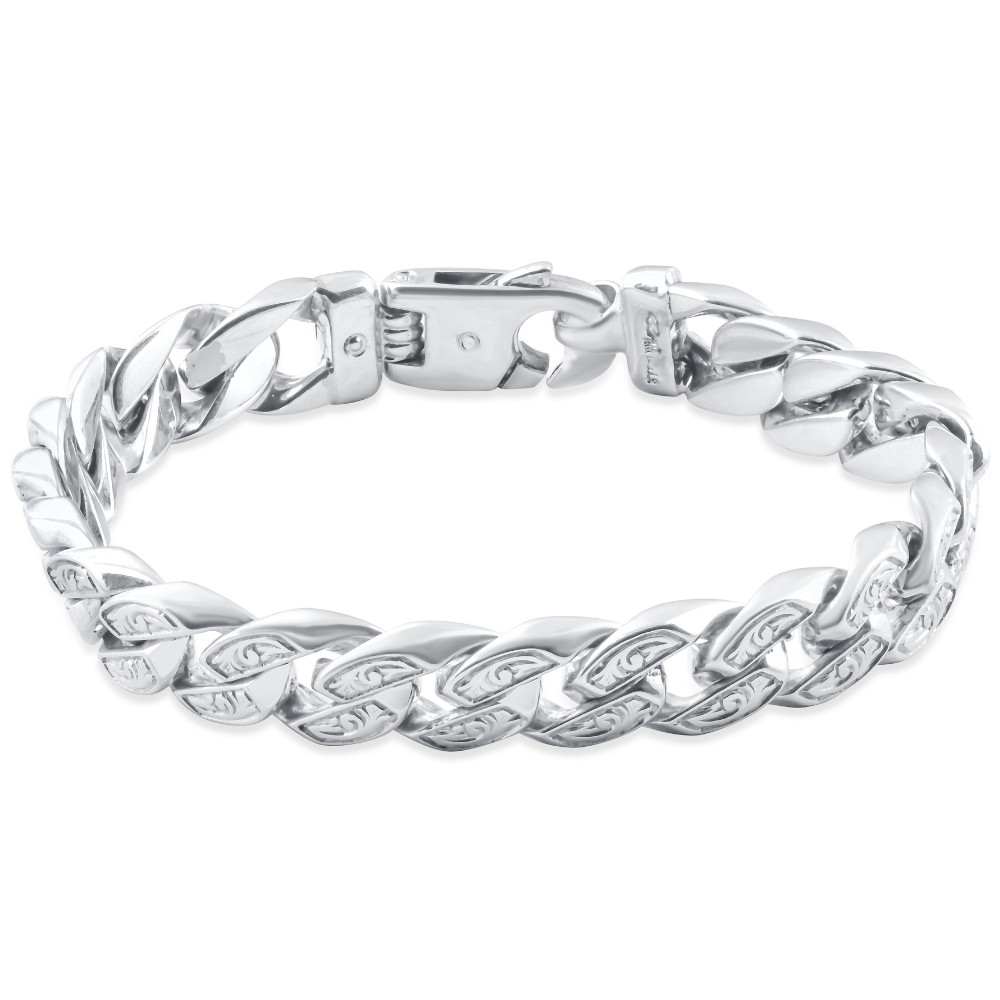 Men's Designed Link 14k Gold (62gram) or Platinum (100gram) 10.5mm Bracelet 8.25