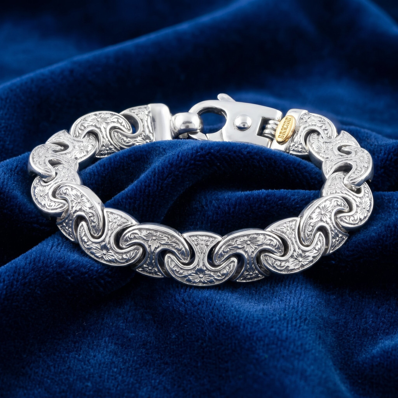 Men's Designed Link 14k Gold (63gram) or Platinum (118gram) 11mm Bracelet 8.75"