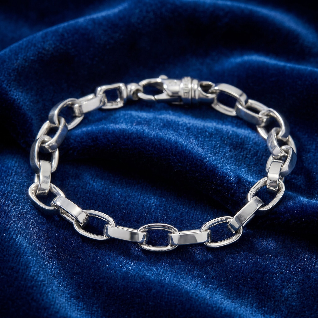 Men's Rolo Link 14k Gold (36gram) or Platinum (67gram) 8mm Bracelet 9"