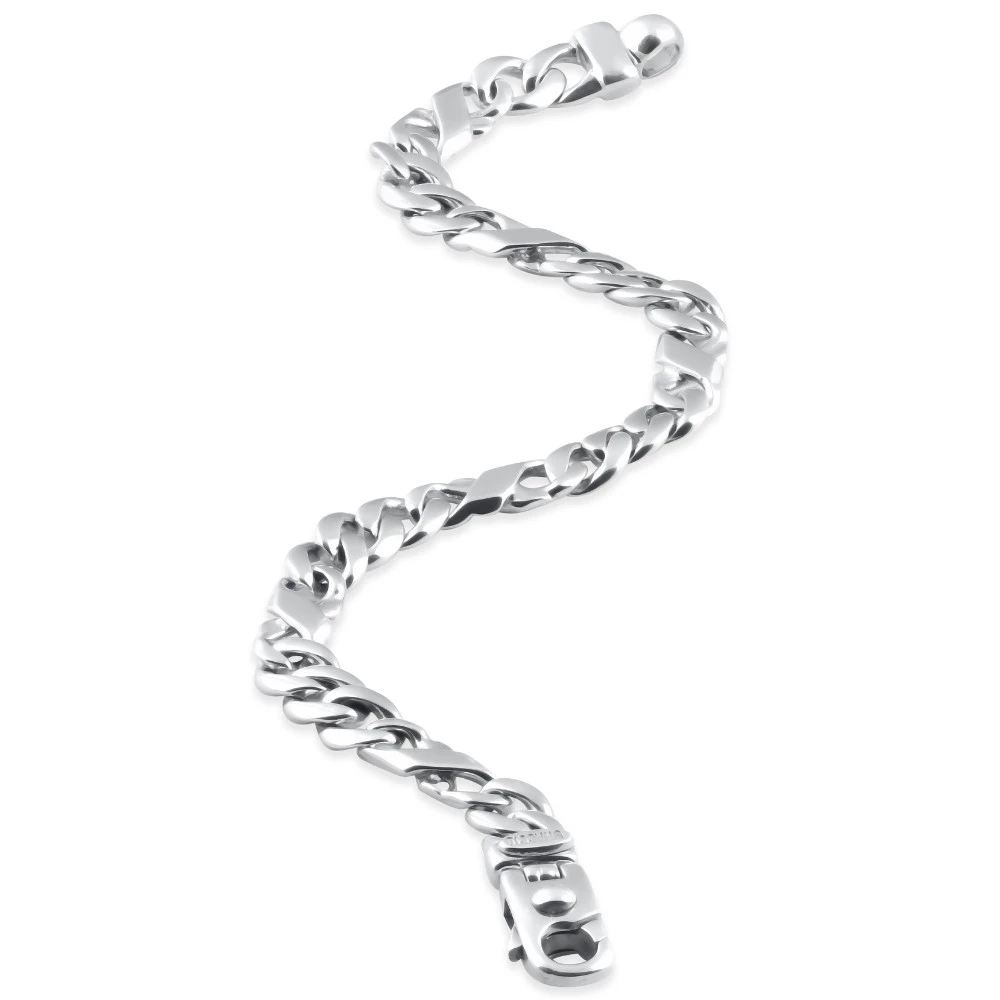 Men's Infinity Figaro Link 14k Gold (26gram) or Platinum (42gram) 7.5mm Bracelet 8.5"