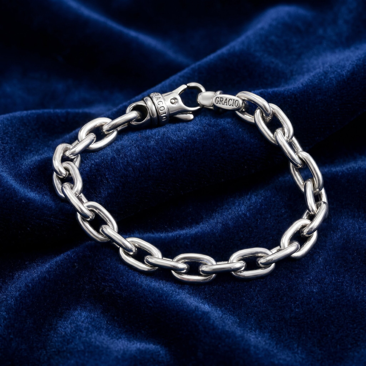 Men's Cable Link 14k Gold (47gram) or Platinum (76gram) 8mm Bracelet 8.5"
