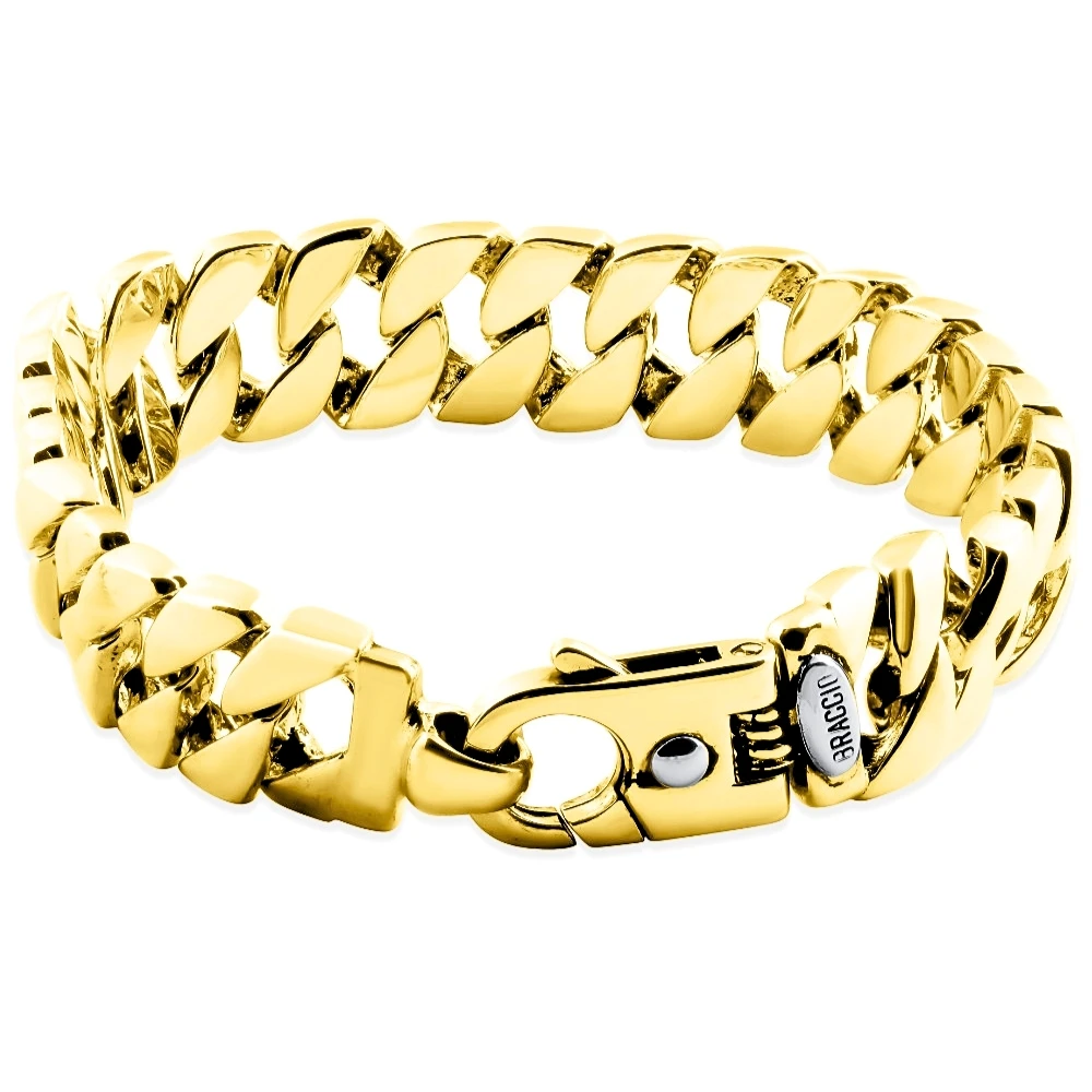 Men's Cuban Link 14k Gold (134gram) or Platinum (217gram) 15mm Bracelet 15"
