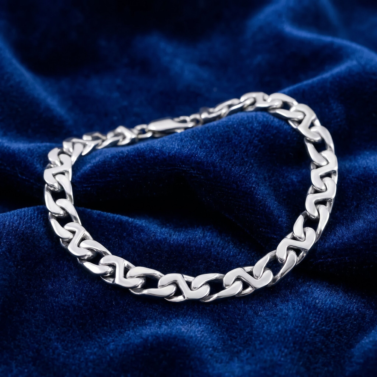 Men's Mariner & Curb Link 14k Gold (31gram) or Platinum (51gram) 7mm Bracelet 8.5"