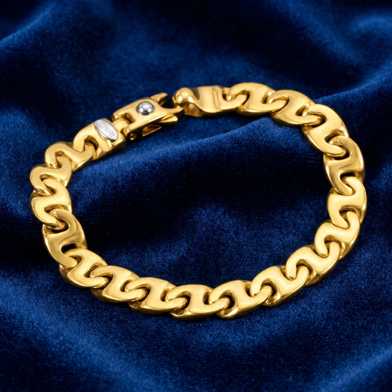 Men's Marine Link 14k Gold (30gram) or Platinum (48gram) 9mm Bracelet 8"