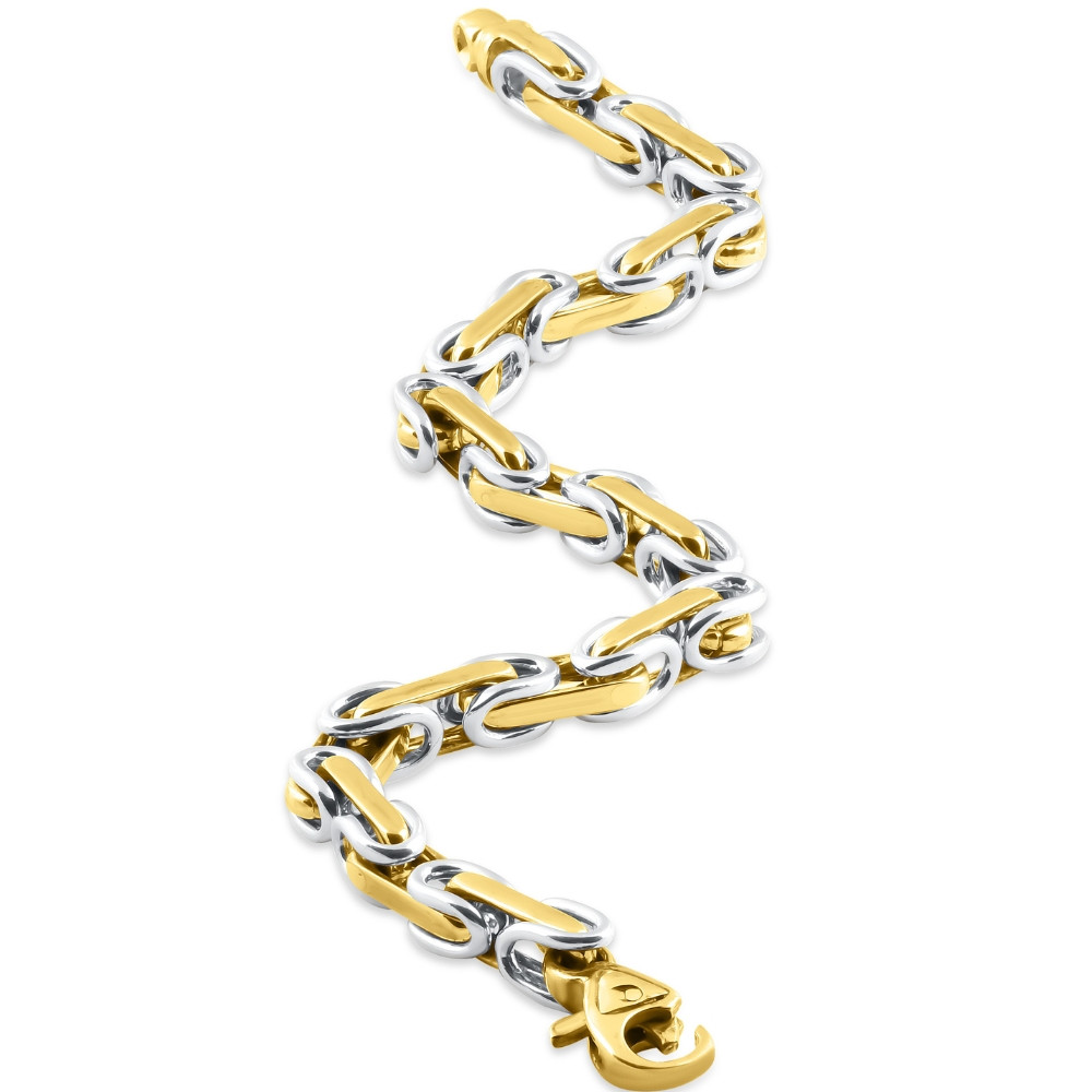 Men's Byzantine Link 14k Gold (49gram) or Platinum (93gram) 9.5mm Bracelet 8.5"
