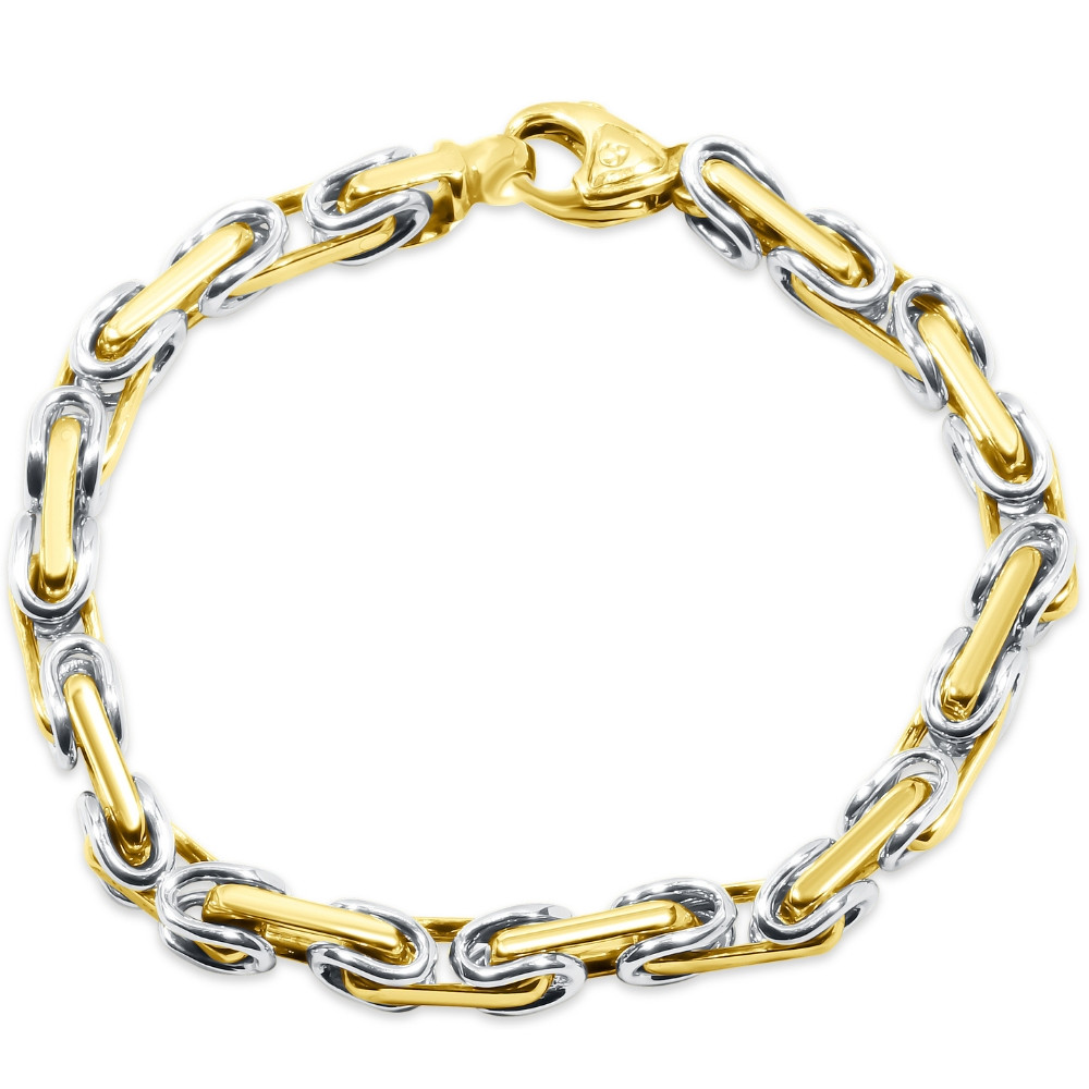 Men's Byzantine Link 14k Gold (49gram) or Platinum (93gram) 9.5mm Bracelet 8.5"