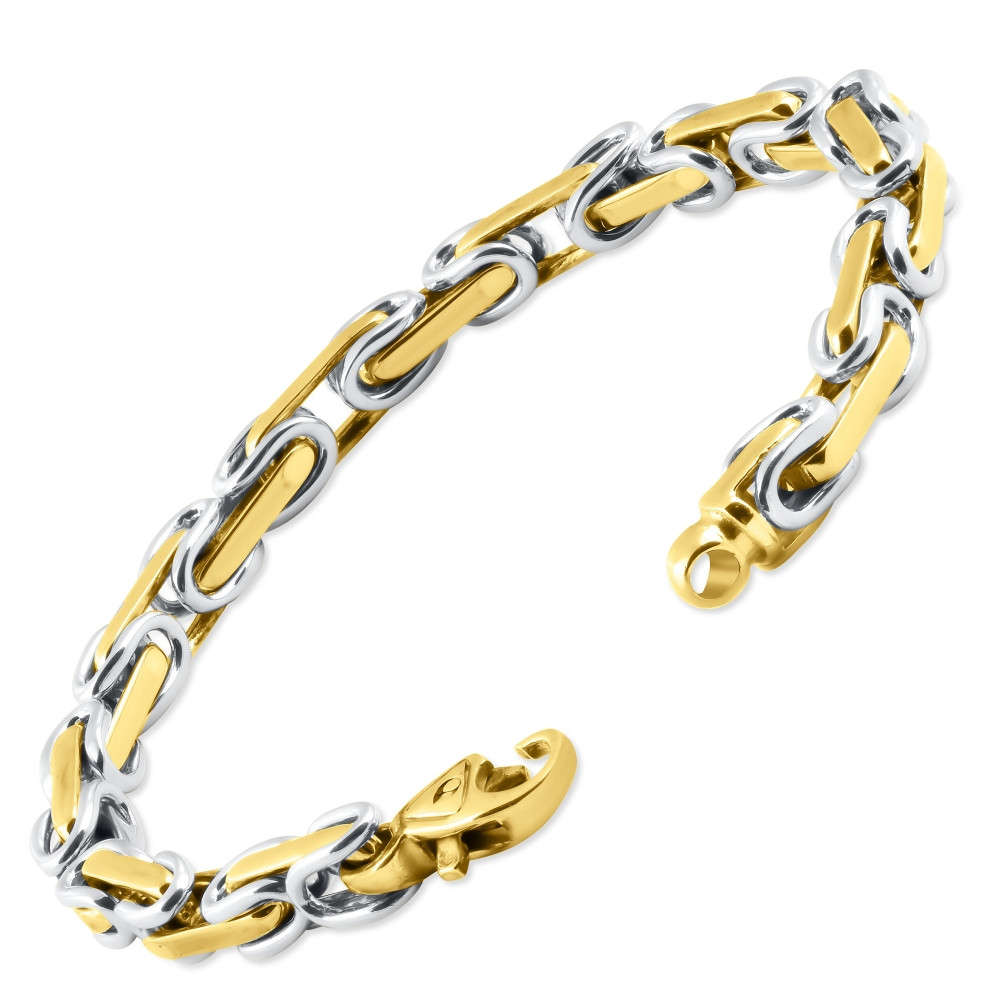 Men's Byzantine Link 14k Gold (49gram) or Platinum (93gram) 9.5mm Bracelet 8.5"
