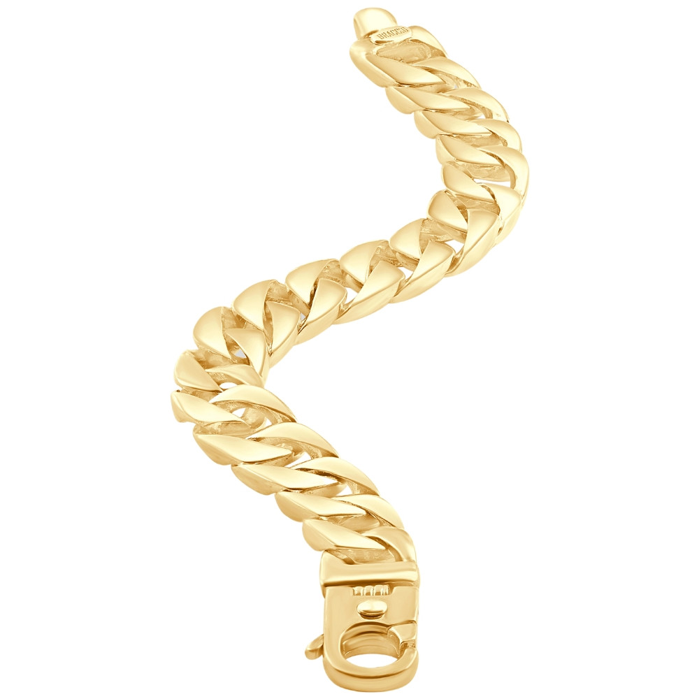 Men's Cuban Link 14k Gold (95gram) or Platinum (152gram) 13.5mm Bracelet 8.5"