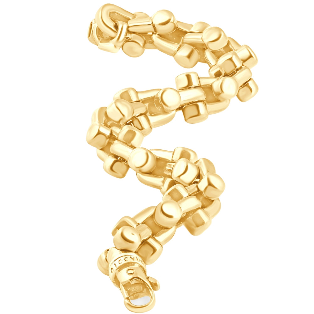 Men's U-Shape Link 14k Gold (113gram) or Platinum (181gram) 13mm Bracelet 9"