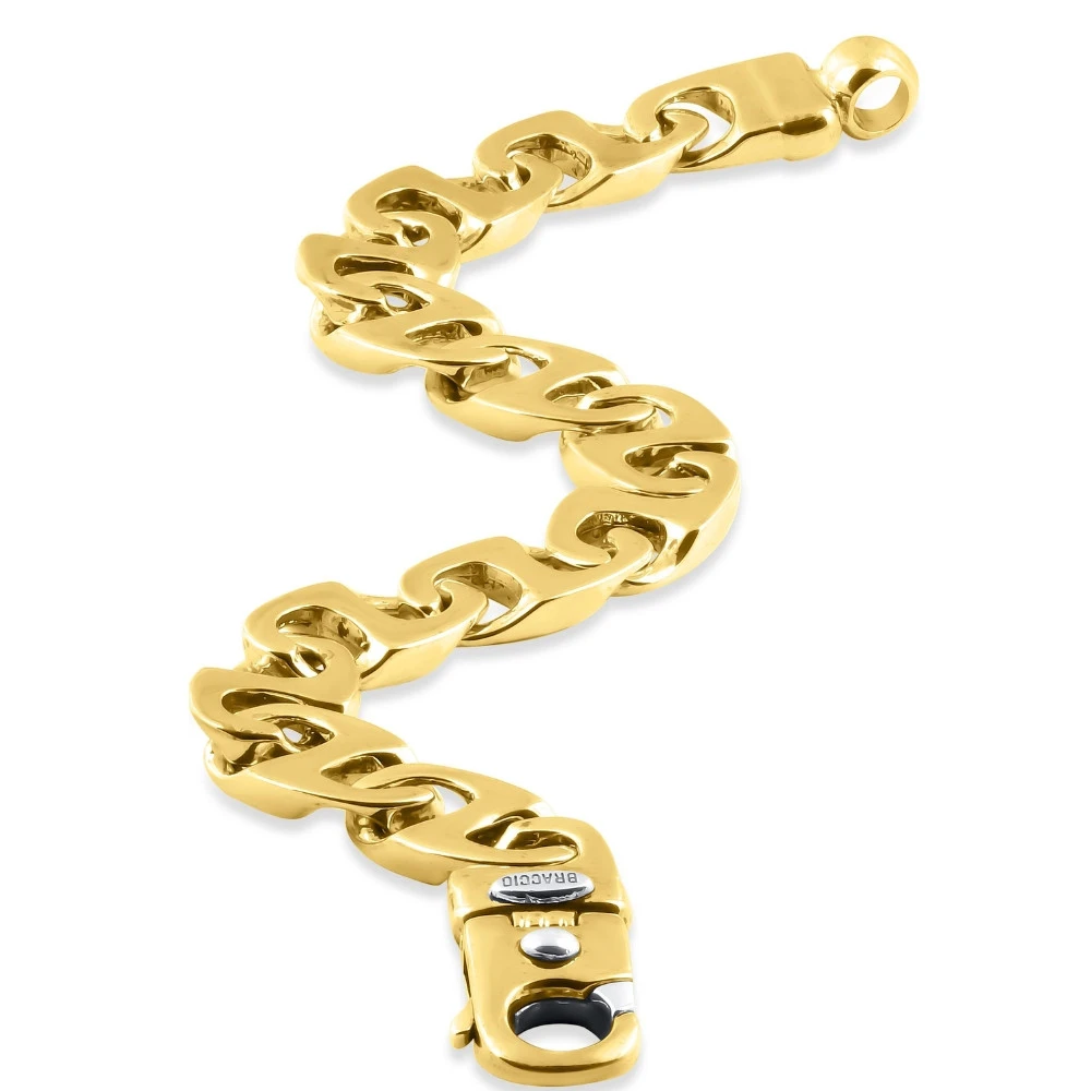 Men's Marine Link 14k Gold (58gram) or Platinum (93gram) 12mm Bracelet 8.5"