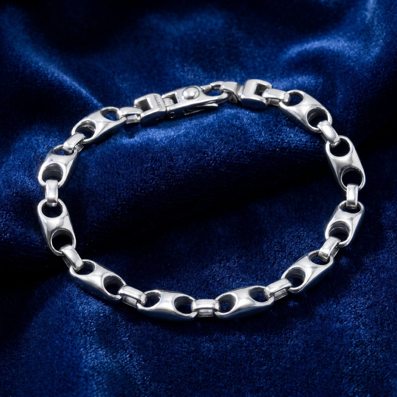 Men's Rectangle Mariner Link 14k Gold (29gram) or Platinum (47gram) 6.5mm Bracelet 8"