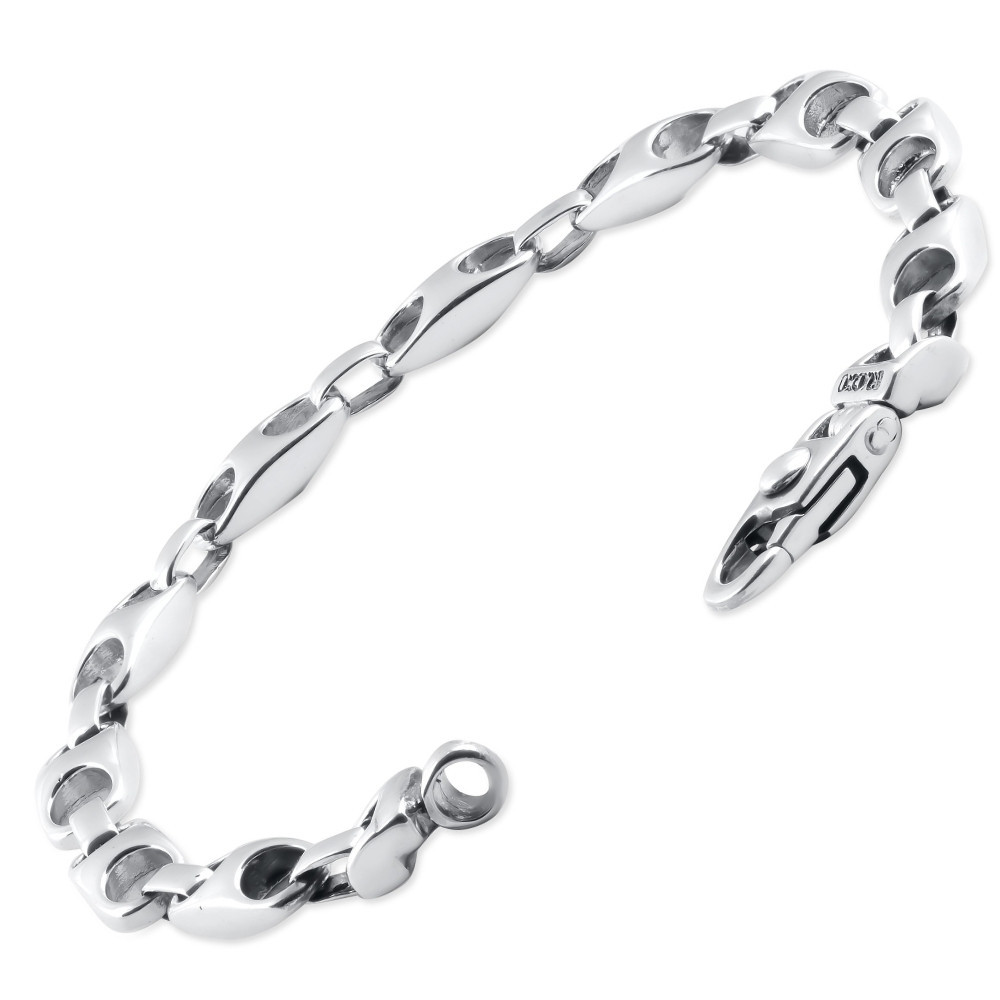 Men's Rectangle Mariner Link 14k Gold (29gram) or Platinum (47gram